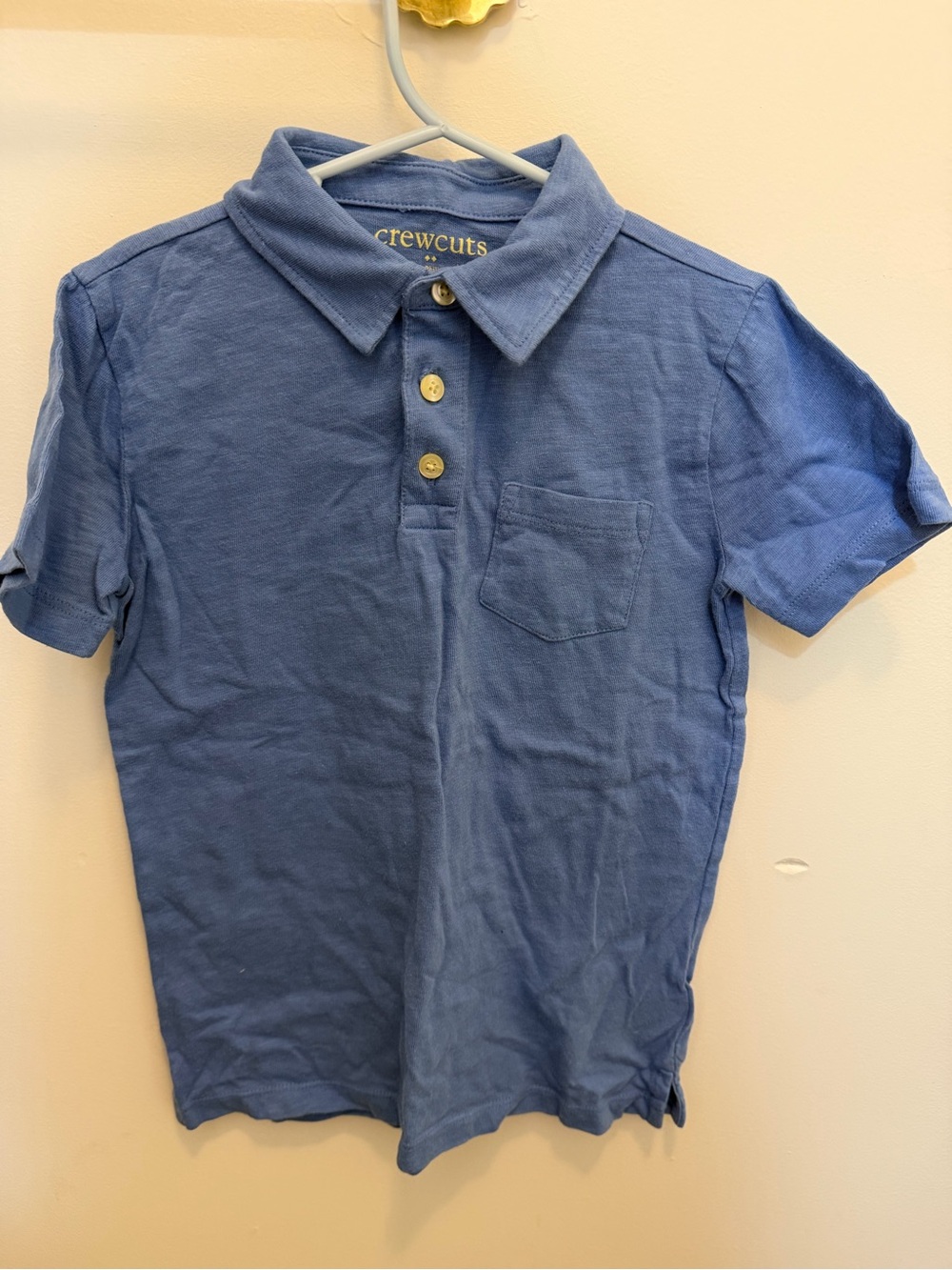 Crewcuts Boys' Washed Blue Polo with Chest Pocket